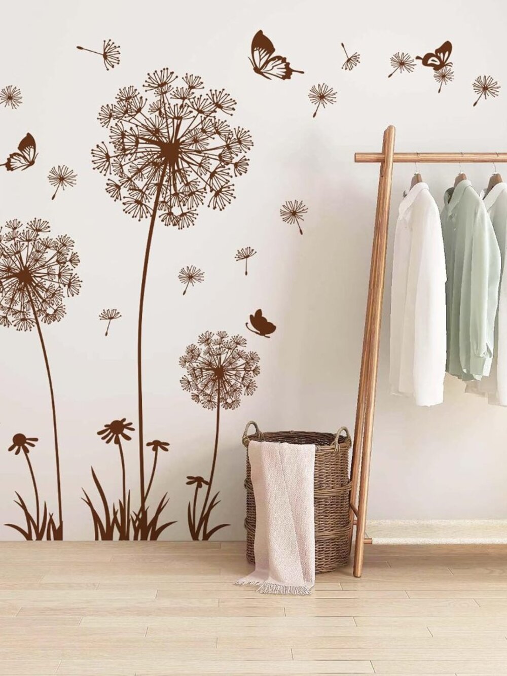 2 Sheets Dandelion Wildflower Wall Decals Art, Wall Art Stickers Peel and Stick